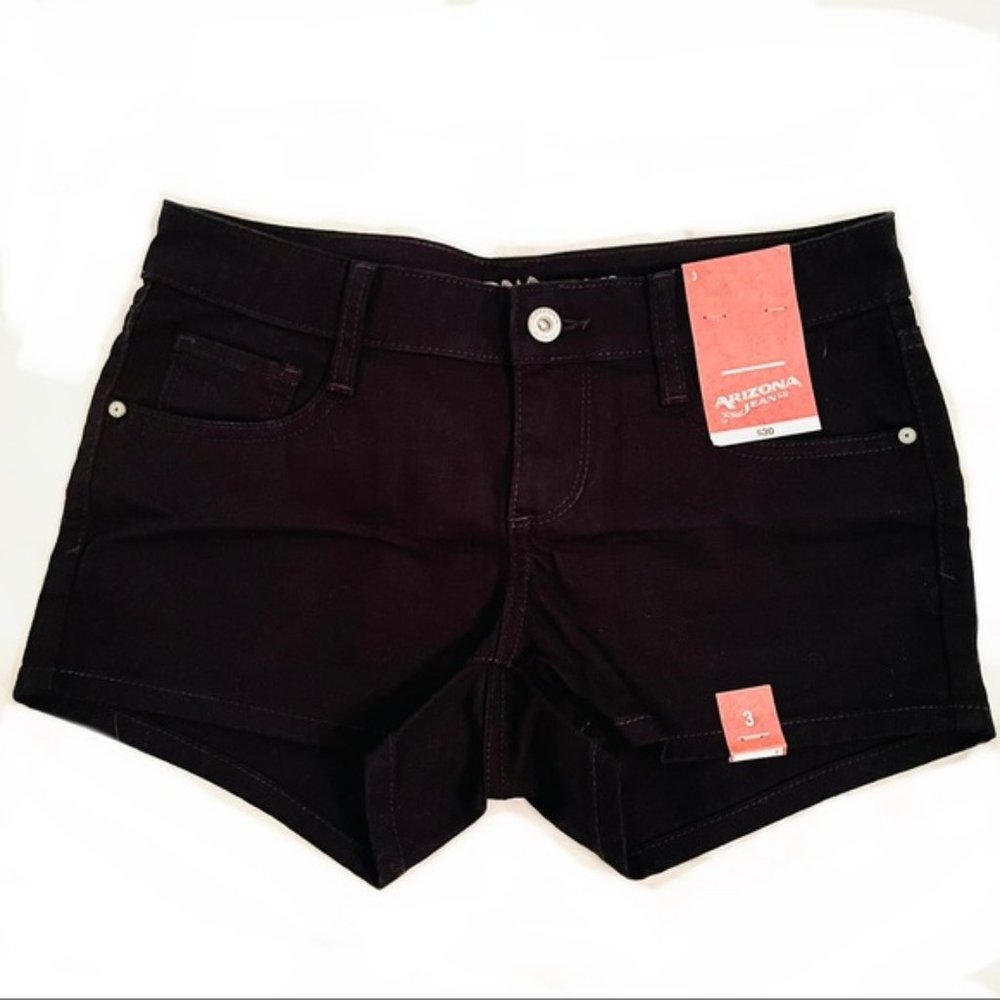 Arizona Jean Co. New Denim Shorts BLACK Junior Girls Women's Size 7 NWT